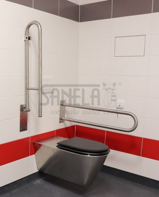 Нержавеющий откидной поручень SLZM 03SDX арт: 49037 Sanela Чехия (фото, схема)