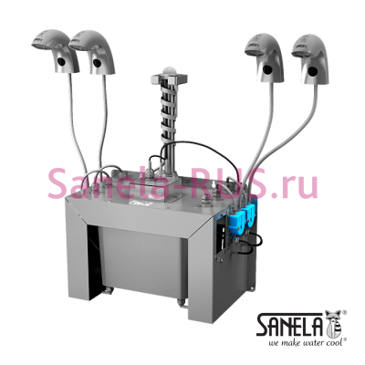 Комплект 4 автоматических крана с дозатором мыла SLU 45M4 арт: 03456 Sanela Чехия (фото, схема)