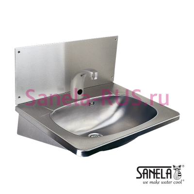 Нержавеющая раковина с задней стенкой и сенсорным смесителем SLUN 02EB (ПРОМО) арт: 93022 Sanela Чехия (фото, схема)