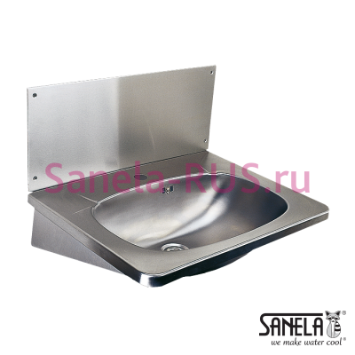 Нержавеющая раковина с задней стенкой SLUN 02 арт: 93020 Sanela Чехия (фото, схема)