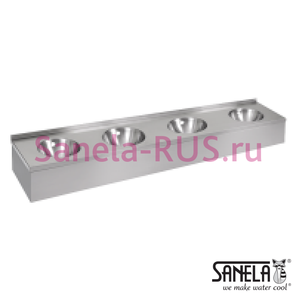 Нержавеющая раковина с четырьмя чашами с облицовкой SLUN 60P