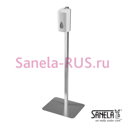 Автоматический дозатор жидкой дезинфекции с подставкой, белый пластик, 1л SLDN 08EDS арт: 72084 Sanela Чехия (фото, схема)